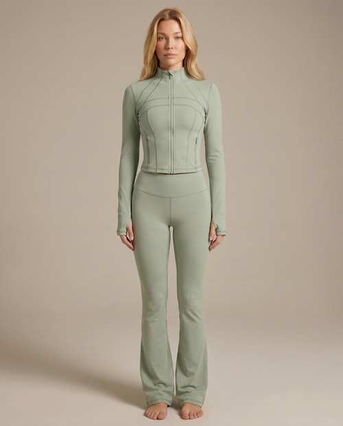 Huxe Sculpt Set – Sage | Flared Legging & Corset Jasje