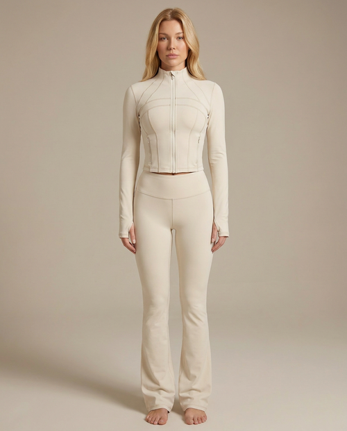 Huxe Sculpt Set – Ivoor | Flared Legging & Corset Jasje