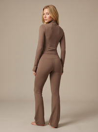 Huxe Sculpt Set – Mocha | Flared Legging & Corset Jasje 5